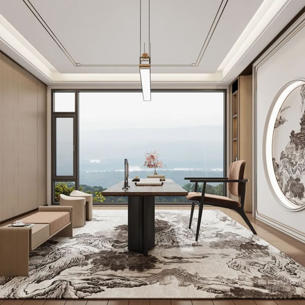 派雅门窗 | 250㎡新中式豪宅丨选对门窗，自带超大横幅的山水美景